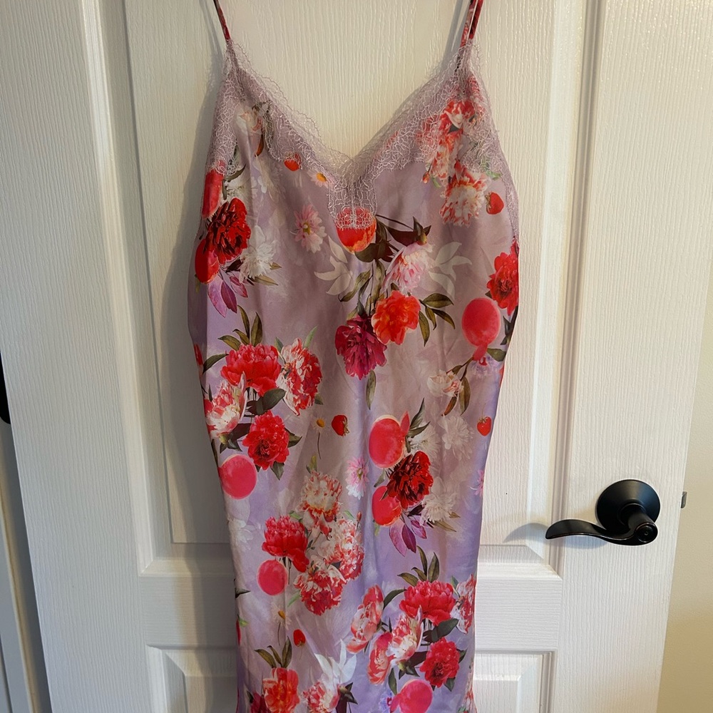 Victoria Secert Floral Lace Trim Slip Dress Size Small Cottage Fairy Sexy